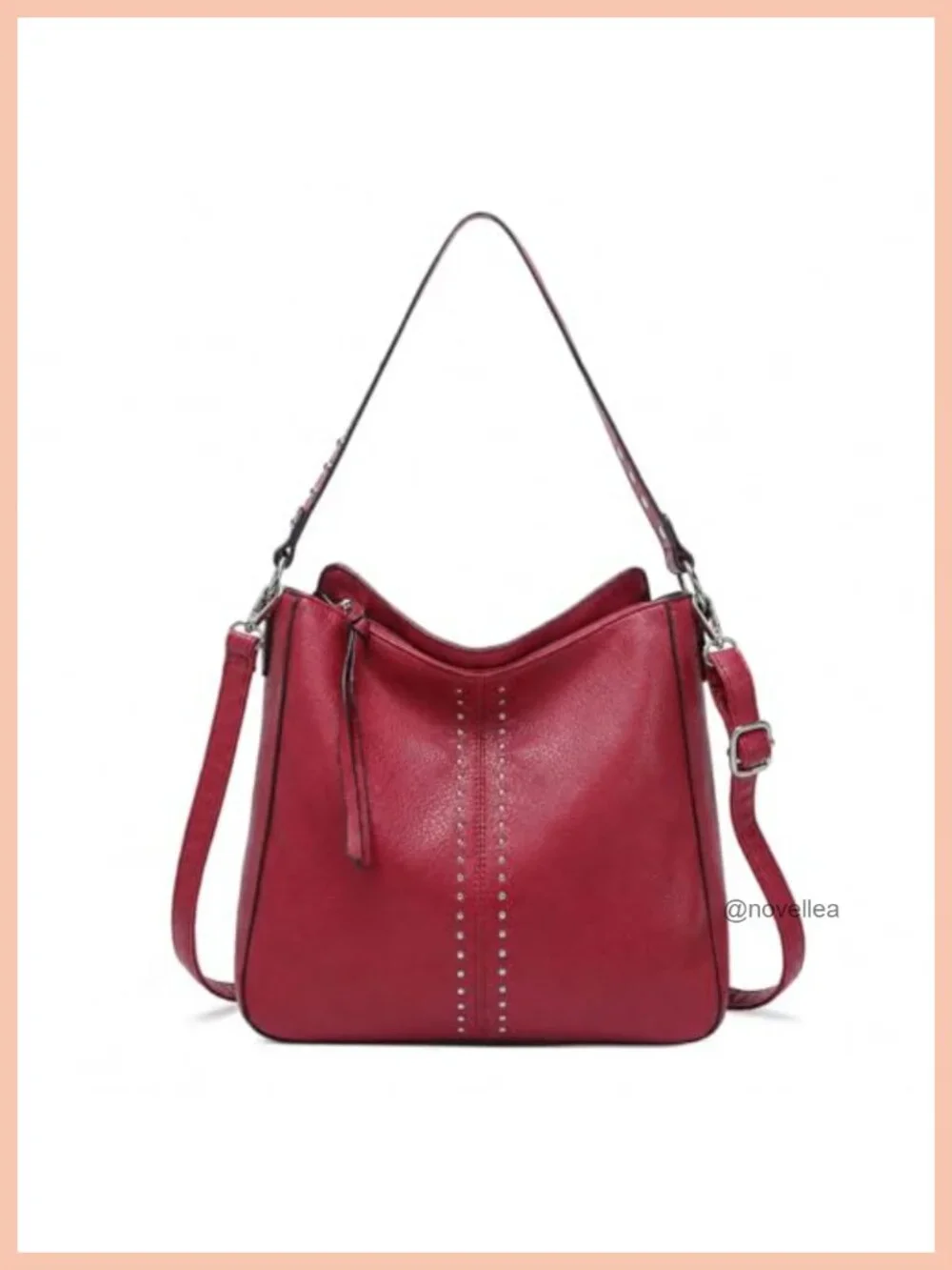 Vegan Leather Hobo Bag for Women Crossbody Purse with Detachable Strap
